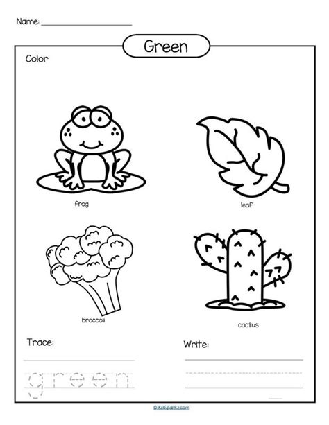 Try the many ideas in this series to introduce colors to your class. Color green printable - color, trace and write ...