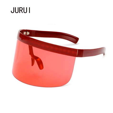 women oversize shield visor sunglasses women retro windproof glasses men shield visor flat top