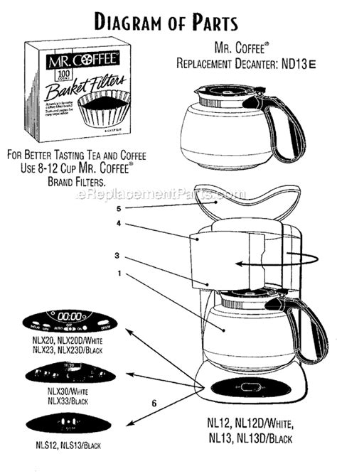 Mr Coffee Coffee Maker Parts Diagram Heat Exchanger Spare Parts
