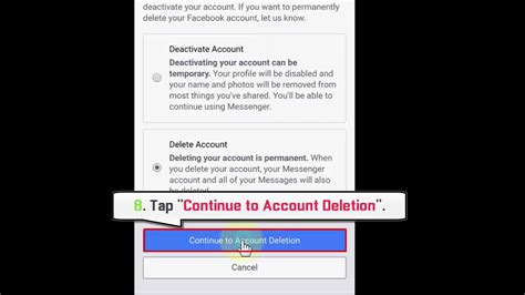 How To Delete Your Facebook Account On Mobile App Youtube