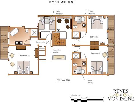 Luxury Ski Chalet Floorplans Reves Montagne House Plans 60525