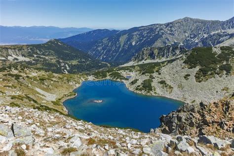 Amazing Landscape With Tevno Vasilashko Lake Pirin Mountain Stock