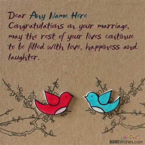 Congratulations on your new journey together. Write Any Name On Cute Wedding Congratulations Card ...