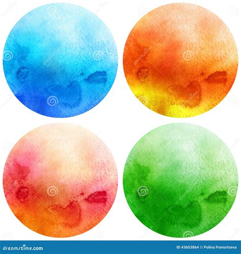 Watercolor Circles Set Stock Illustration Illustration Of Color 43603864