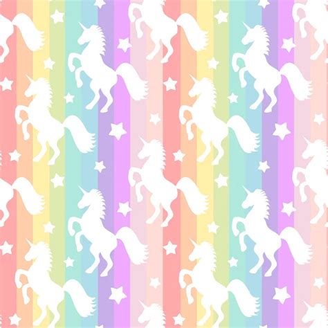 Cute Colorful Unicorns Silhouette Seamless Vector Pattern Background