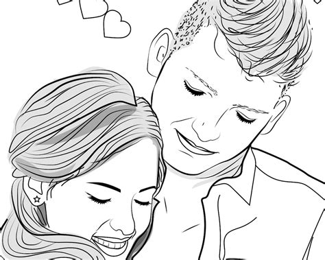 Custom Coloring Page High Quality Wedding Couples Love Etsy