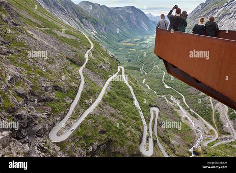 Norwegian Mountain Road Trollstigen Norway Tourist Viewpoint