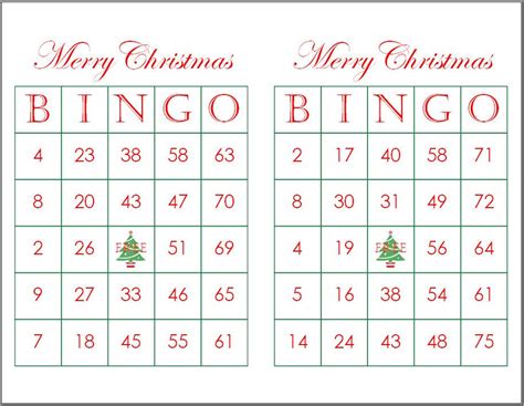 Free Printable Christmas Bingo Cards 1 75 Pdf Belinda Berubes