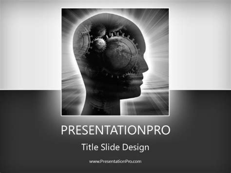 Gear Head Gray Business Powerpoint Template Presentationpro