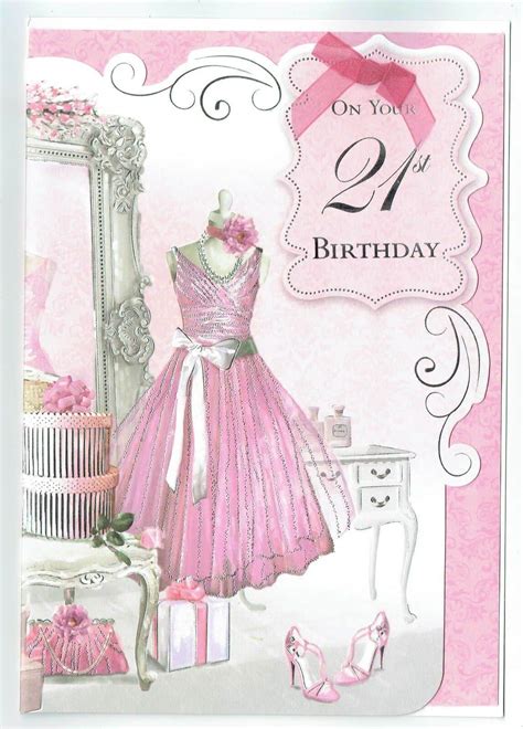 Daughter Birthday 21st Card With Pink Mannequinn Design On Your 21st