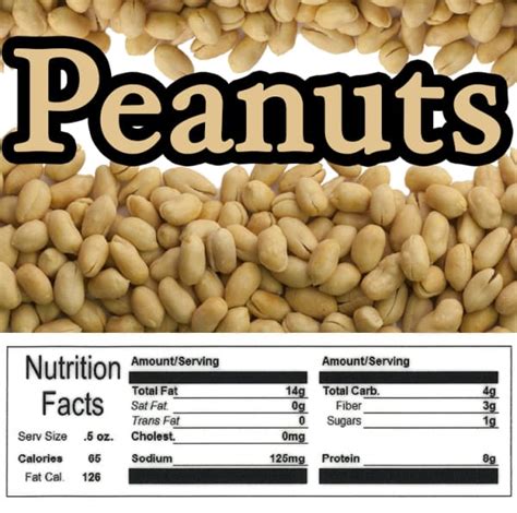 Peanut Product Label With Nutrition Information Gumball Machine Warehouse