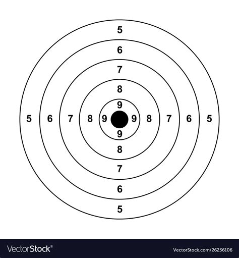 Blank Gun Target Paper Shooting Target Targe Vector Image
