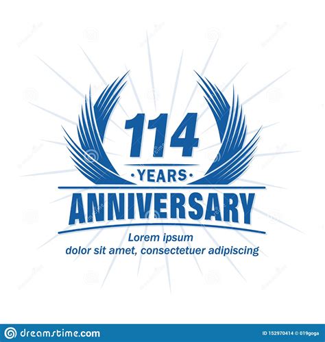 114 Years Anniversary Elegant Anniversary Design 114th Years Logo