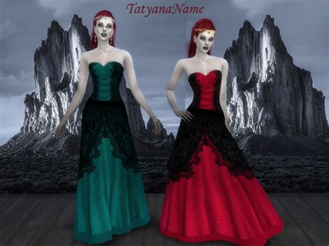 Vampire Lace Dress Var2 At Tatyana Name Sims 4 Updates