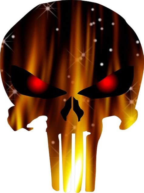 Flaming Punisher Decal Sticker 36