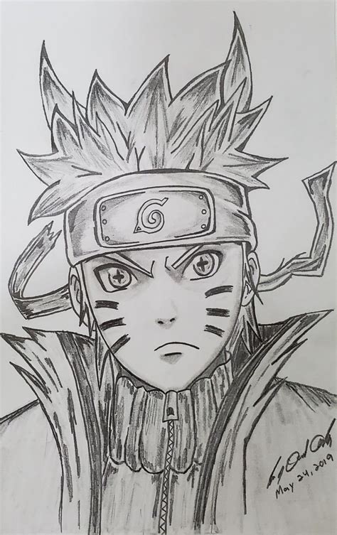 Naruto Uzumaki Nine Tails Sage Mode Naruto Sketch Drawing Naruto