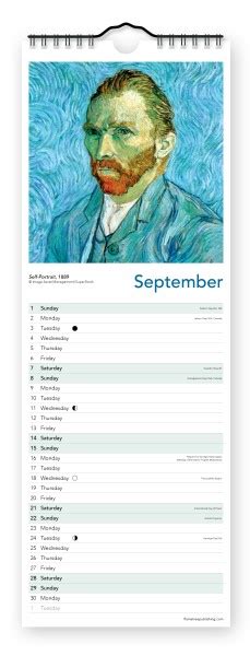 Vincent Van Gogh Slim Calendar 2024 Art Calendar Flame Tree Publishing
