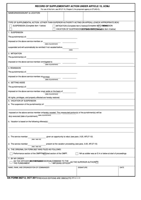 Top Da Form 2627 Templates Free To Download In Pdf Format