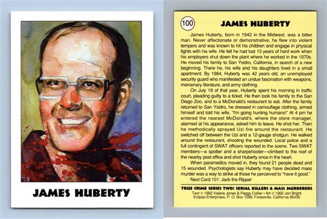 James Huberty 100 True Crime Series 2 Eclipse 1992 Trading Card