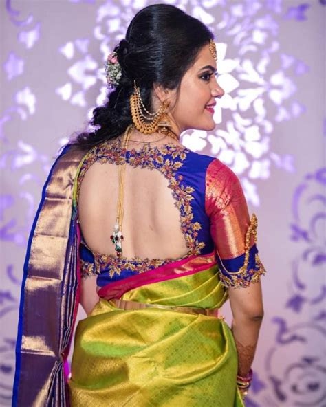 silk saree blouse back neck designs 2020