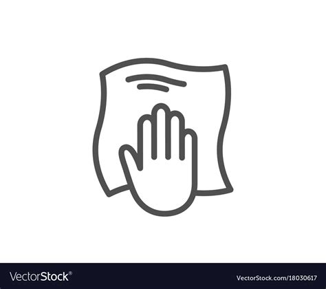 Cleaning Cloth Line Icon Wipe With A Rag Vector Image