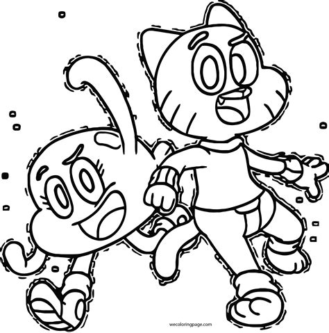 Gumball And Darwin Winner Coloring Page