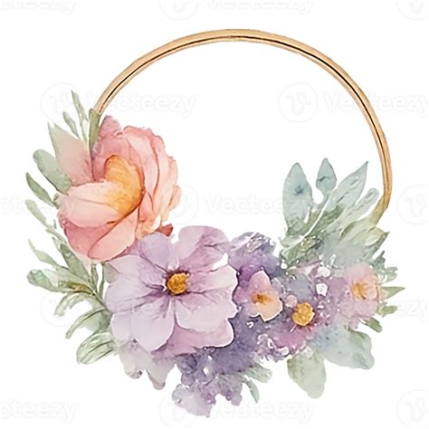 Vintage Flower Wreath Clip Art 27131911 Png