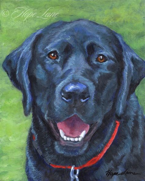 Labrador Portrait Pet Watercolor Black Lab Personalized Dog Portrait