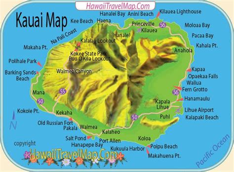 Hawaii Travel Kauai Map Kauai Kauai Hawaii