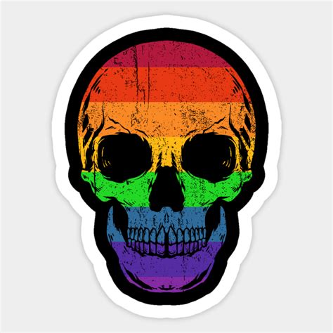 Lgbt Rainbow Colors Skull Lgbt Sticker Teepublic