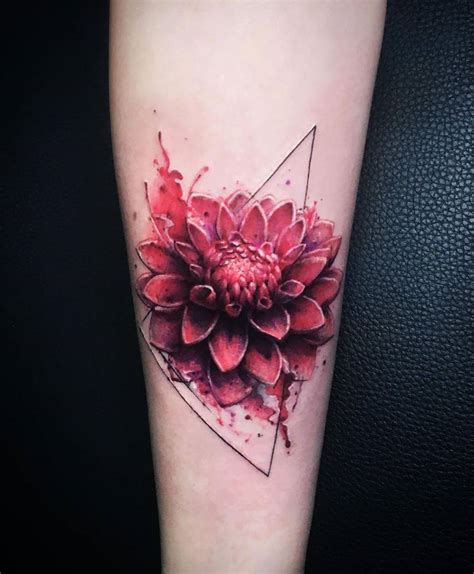 Realistic Style Dahlia Tattoo Placed On The Inner