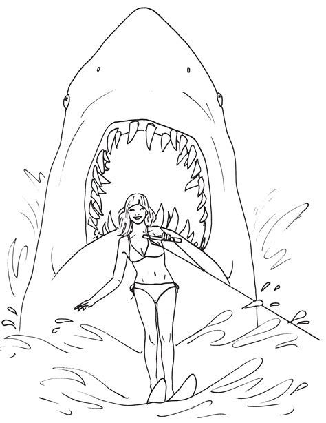 jaws pictures colouring pages | Shark coloring pages, Cartoon coloring