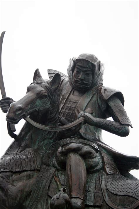 Statue Of Uesugi Kenshin Which Stands In Front Of The Archaeological