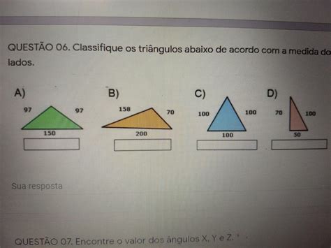 Classifique Os Triângulos Abaixo