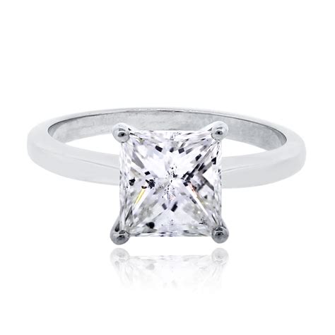 14k White Gold 169ct Princess Cut Diamond Engagement Ring