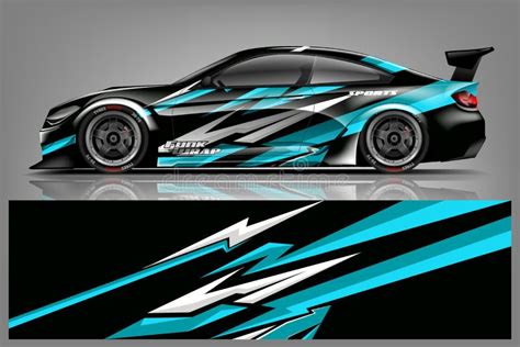 Car Decal Wrap Design Vector Graphic Abstract Stripe Racing Background