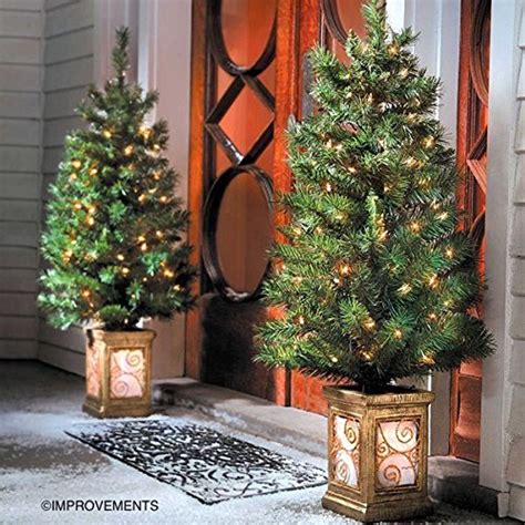 4 Ft Pre Lit Entryway Christmas Trees Set Of 2 By Improvements