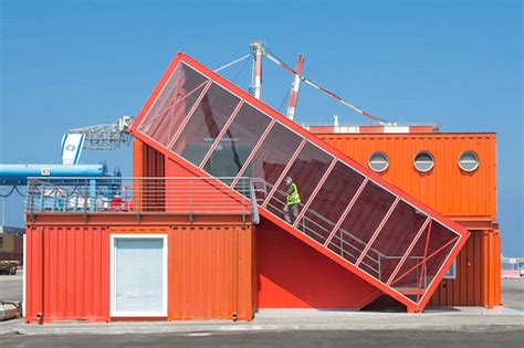 This New Shipping Container Office Is Handsomely Off Kilter Curbed