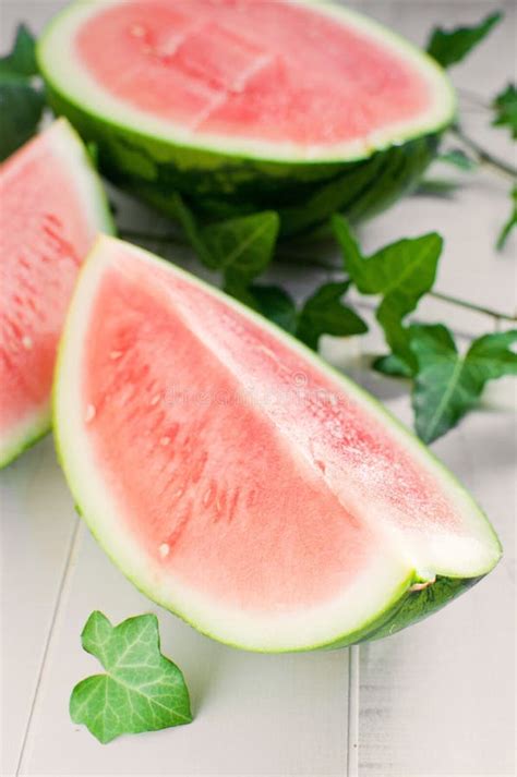 Piece Of Red Ripe Seedless Watermelon Stock Image Image Of Round