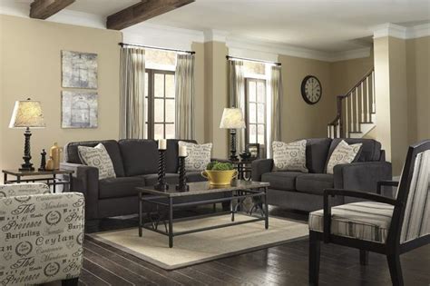 Beige Walls Grey Couch Charcoal Living Rooms Living Room Grey