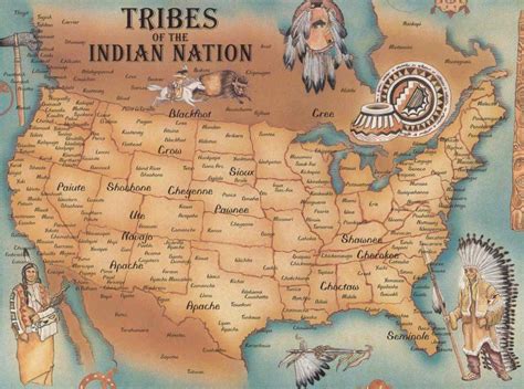 Native American Map American Heritage American Indians North