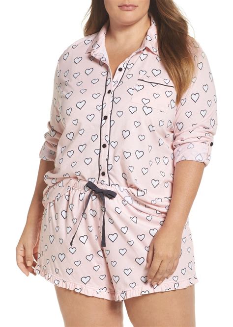 pj salvage pj salvage heart print short pajamas plus size sleepwear