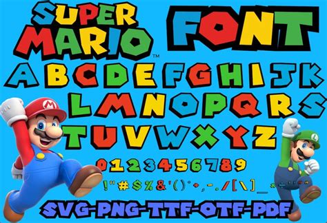 Super Mario Schrift Mario Alphabet Svg Super Mario Schrift Etsyde