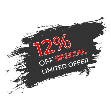 12 Percent Off Limited Special Offer Vector Art Illustration With