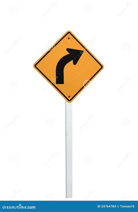 Right Turn Signs Stock Photo Image Of Curve Right Sign 24764784