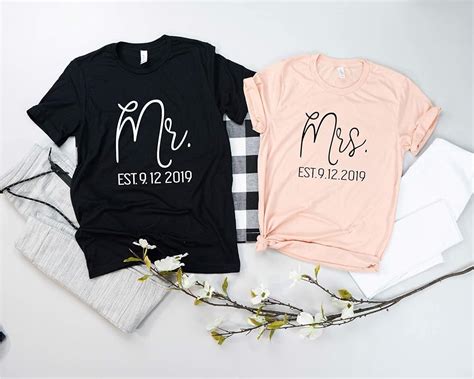 Mr And Mrs Shirts Bride And Groom Personalized Shirt Set