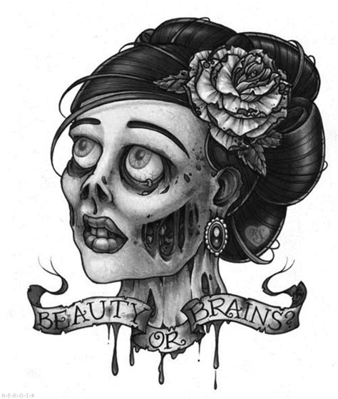 I Am The Lizard Queen Zombie Tattoos Scary Tattoos Zombie Drawings