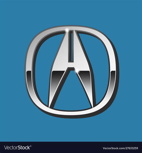 Silver 3d Acura Logo With Black Side On Royalty Free Vector