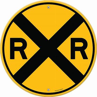 Railroad Crossing Sign Rail Vector Yellow Clip