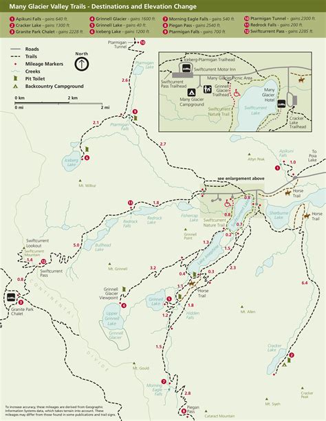 Printable Map Of Glacier National Park